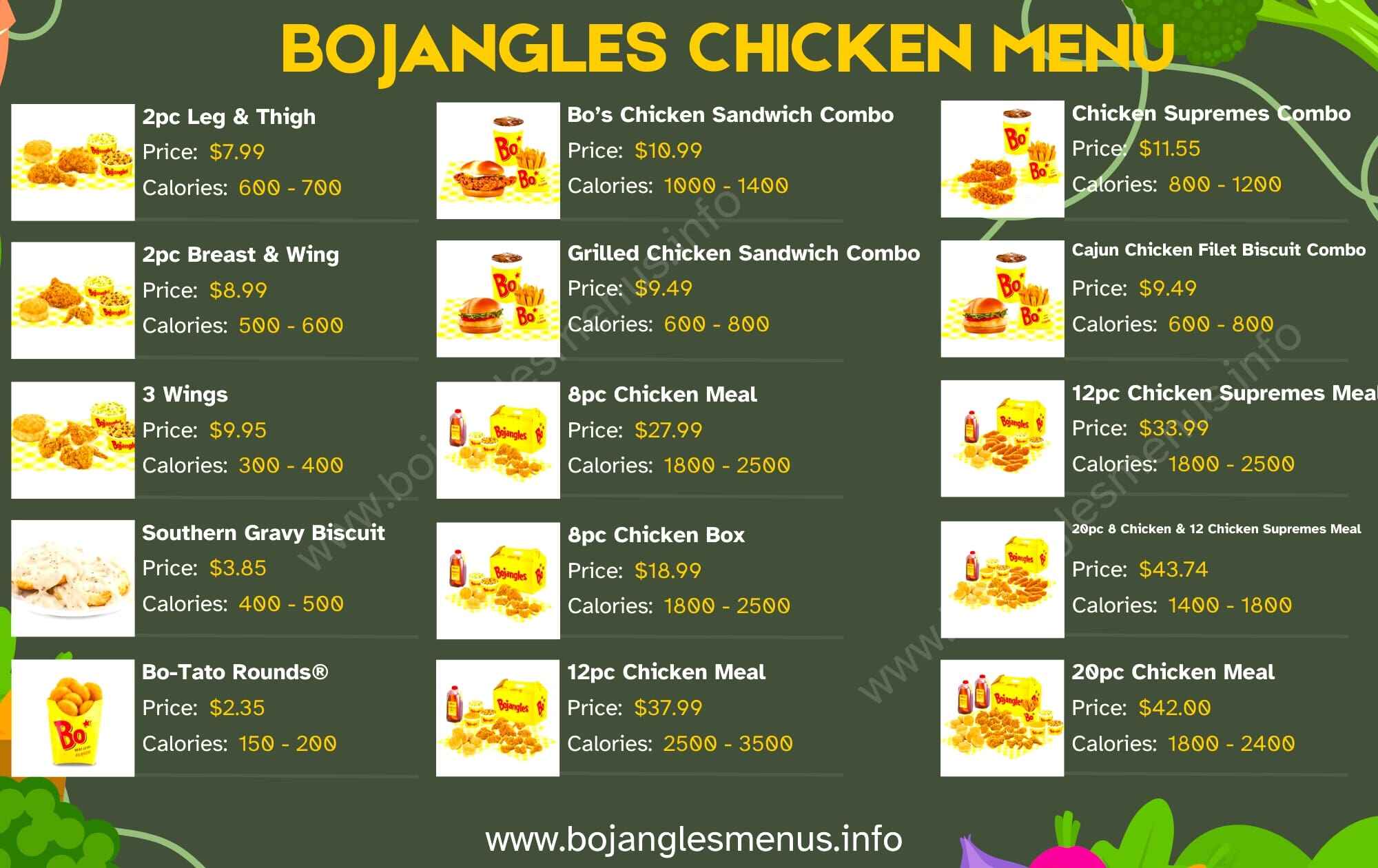 bojangles chicken menu